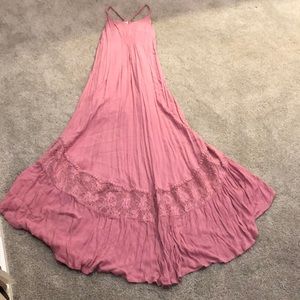 Xhilaration Long Flowy Lace Detail Dress